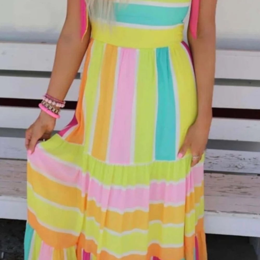 Perfectly Priscilla Fancy You Print Maxi Dress Size L